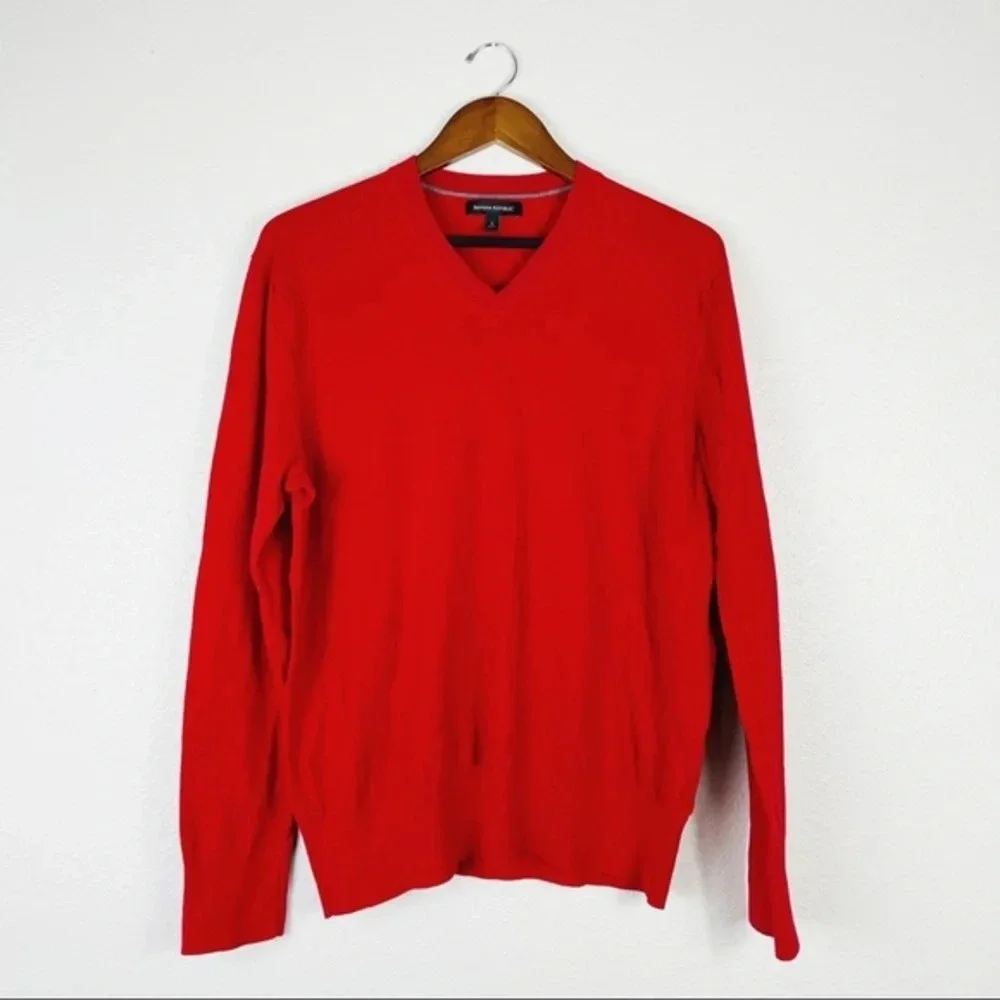 BANANA REPUBLIC Red Patch Elbow Sweater‎ Large